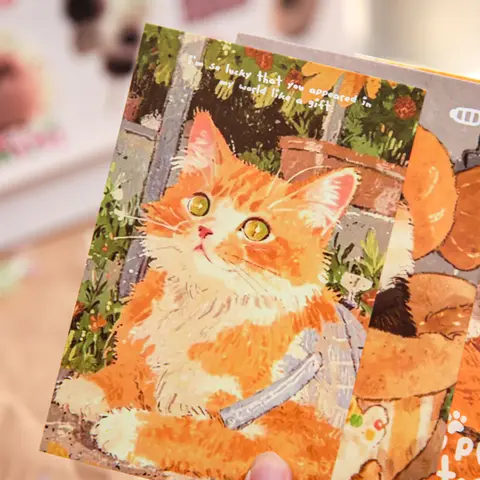 Bilashmart 30sheets Kawaii Ins Cute Pet Message Commemorative Card Postcard DIY Handmade Scrapbook Material Card Paper