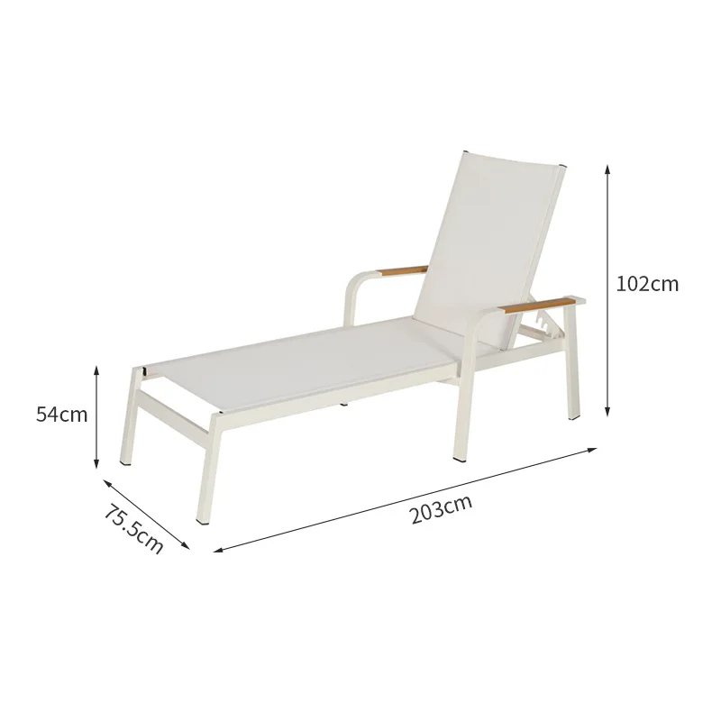 

Outdoor Aluminum Alloy Lounger Bed and Breakfast Pool Lounger Bed Open-air Waterproof Sunscreen Sunbathing Beach Lounger