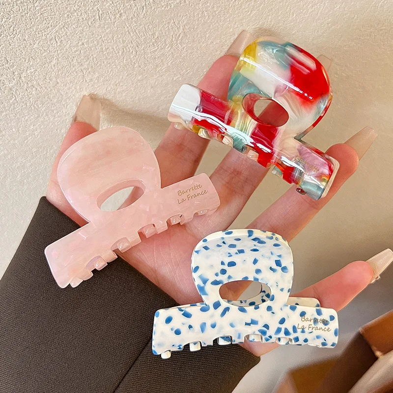 

Vintage Acetate Print Small Hair Claw for Women Girl Sweet Hair Ornament High Grade Hair Accessories Claw Clip Hairpin