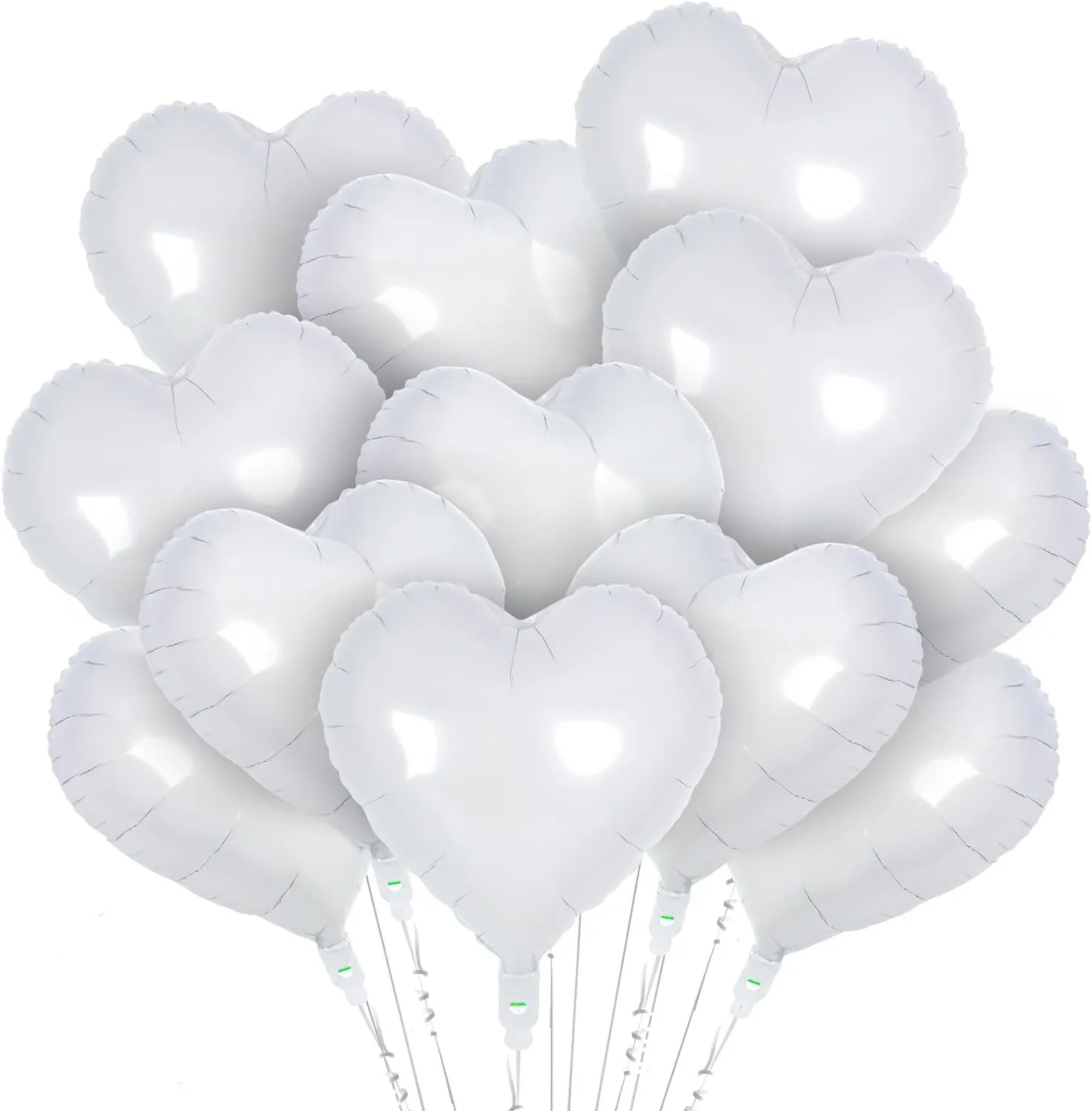 10pcs 18 inch pure white love aluminum film balloons, birthday, wedding, engagement, party decoration balloons