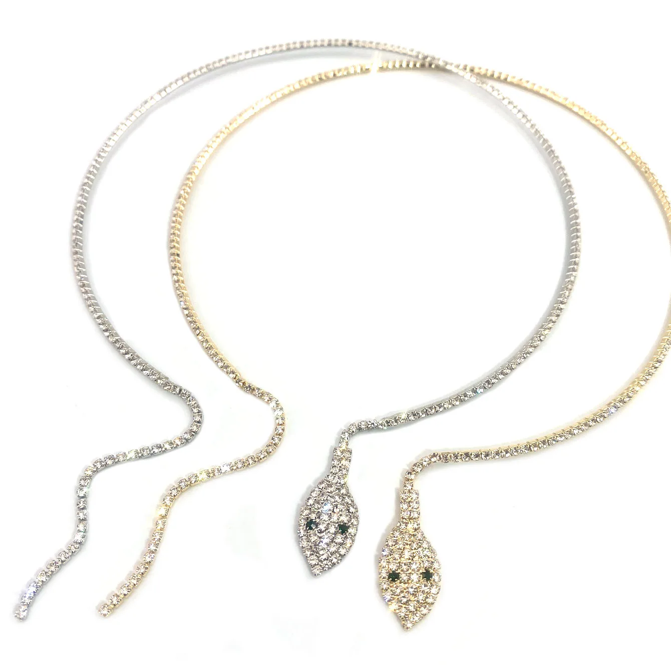 1pcs Personalized, Simple and Fashionable Snake shaped Collar Accessories for Women\'s Rhinestone Party Bar
