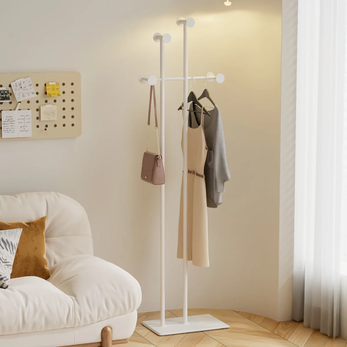 

#Simple Light-Luxury Metal Multi-functional Modern Home Clothes Hanger Internet-Famous Indoor Clothing Storage Rack Coat Rack