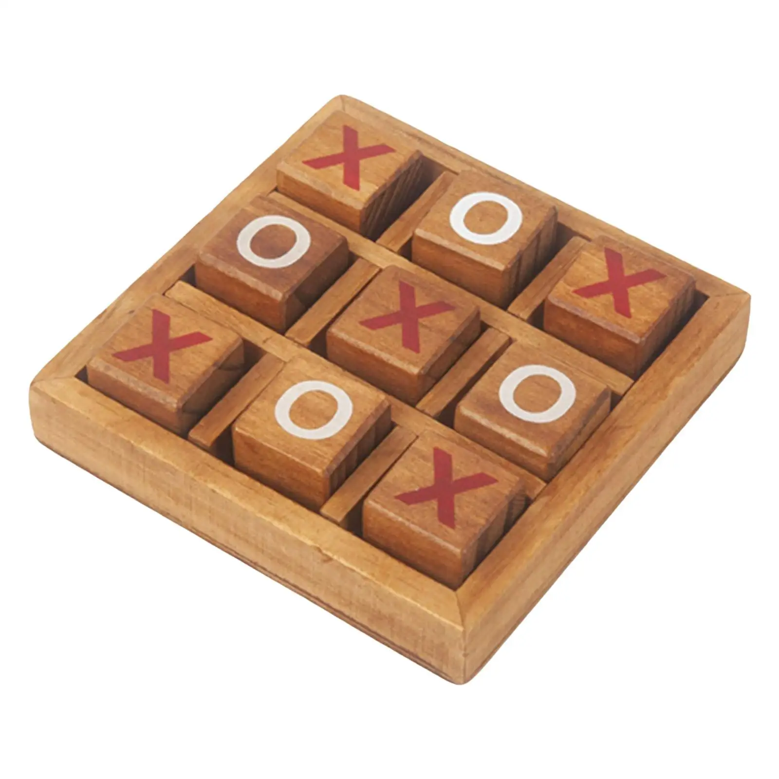 Wooden Noughts & Crosses Tic Tac Toe Traditional Game Play Set