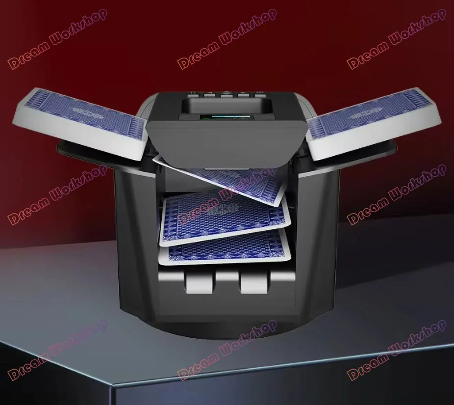 AI Intelligent Auto Card Shuffler and Deal Shuffle Machine, Poker Cards Dealer Shuffler, Holiday Gift, Home Cards Games