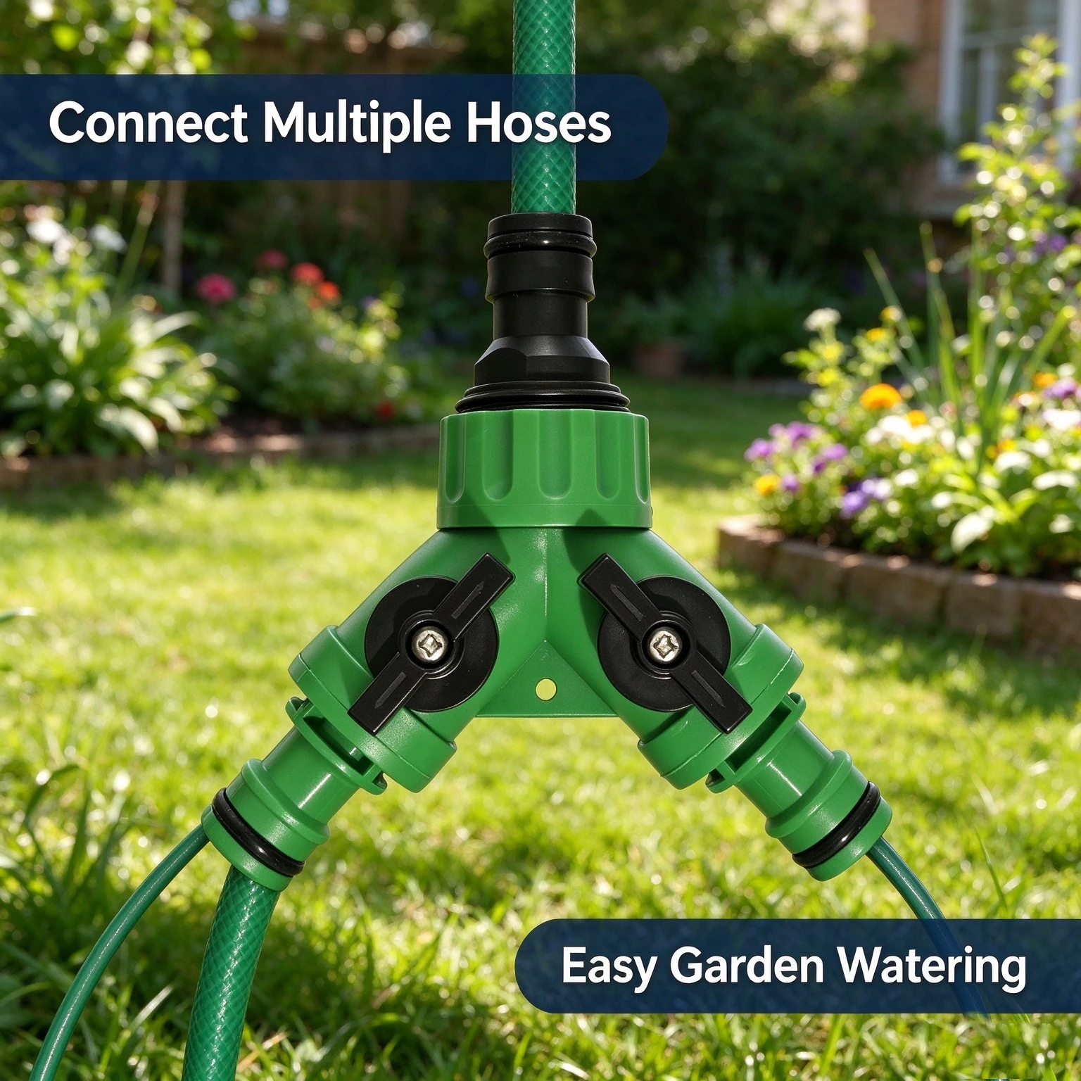 Y-Type Two-Way Water Pipe Three-Way Splitter with Independent Valve Control for Faucet Diverter Connector, Garden Irrigation Accessories