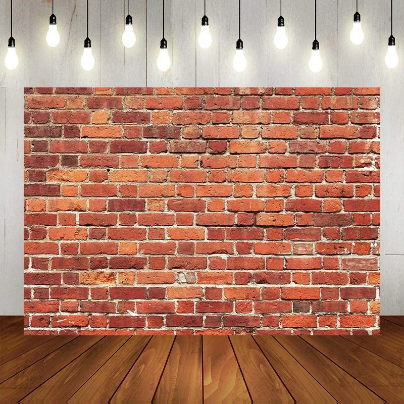 

Rustic Red Brick Wall Vintage Brick Background Birthday Party Photography Backdrop Newborn Baby Graduation Decoration Banner