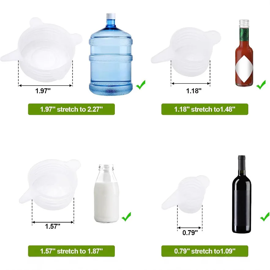 3PCS Food Grade Silicone Wine Stopper, Reusable Leakproof Bottle Cap, Fresh-Keeping Seal Cover for Red Wine & Condiment Bottles