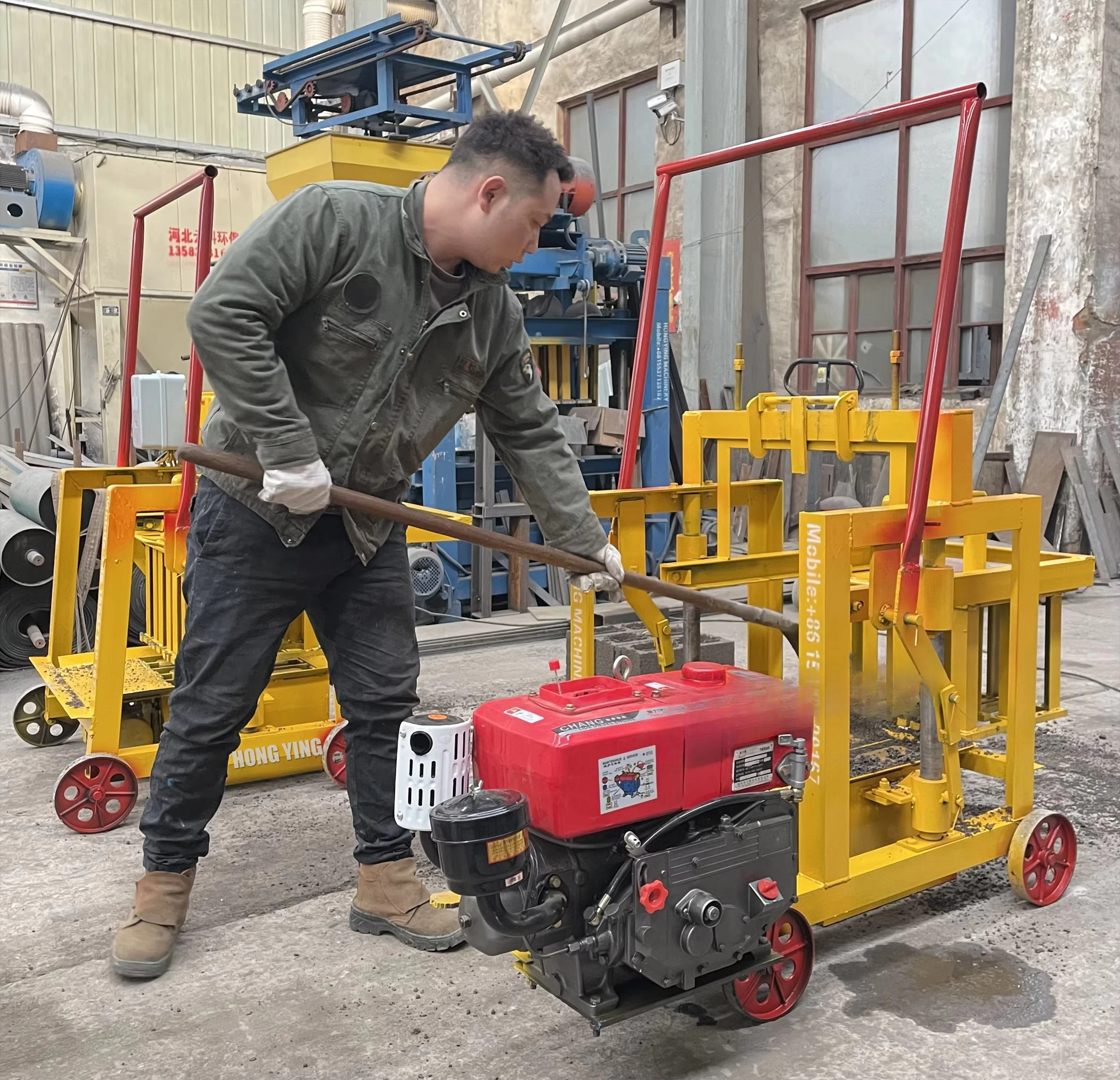 Mobile Brick Making Machine Concrete Brick Making Machine Semi Automatic Block Production Block Forming Machine Customized