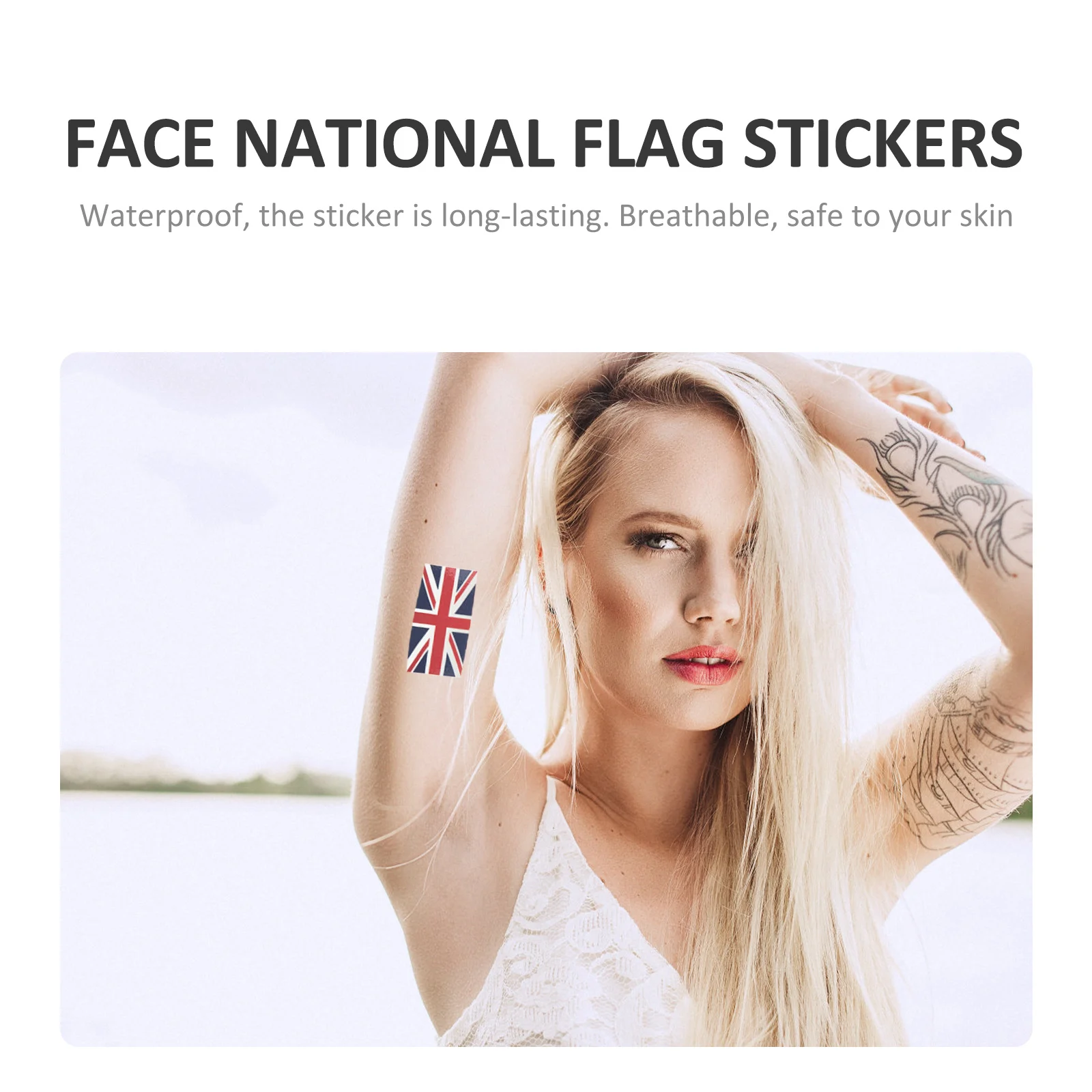 

5 set 5 Sets Face Flag Stickers Creative National Flag Themed Waterproof Temporary Tattoos For Sports Match Festival Decorative