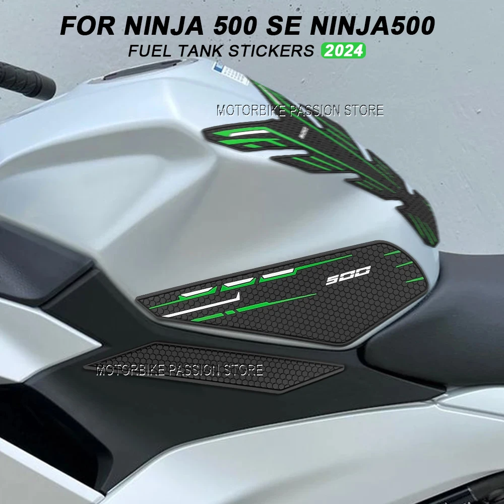 

For NINJA 500 SE NINJA500 Motorcycle Accessories Non-slip Side Fuel Tank Stickers Waterproof Pad Rubber Sticker ninja500 se 2024