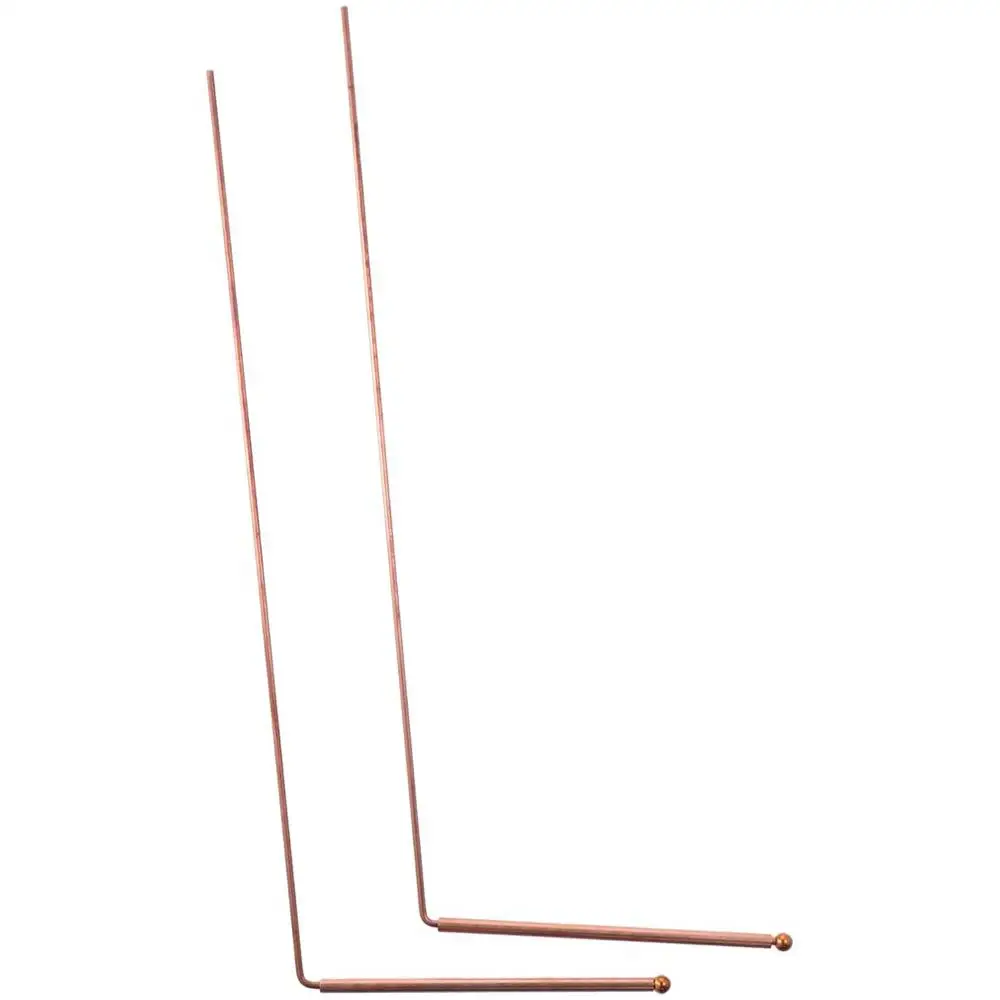Hastes De Cobre Puro Dowsing, Detecção De Metal Rod, Equipamento De Caça Fantasma, Tesouro, 99,9%, 2Pcs