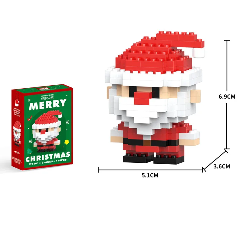 

New Christmas Gifts Micro Building Block Series, Santa Claus Reindeer Puzzle Assembling Bricks, Table Decoration Children Toys