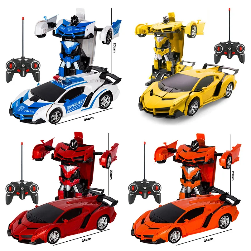 2 In 1 Elektrische Rc Auto Transformatie Robots Kinderen Jongens Speelgoed Buiten Afstandsbediening Sport Vervorming Auto Robots Model Geschenken