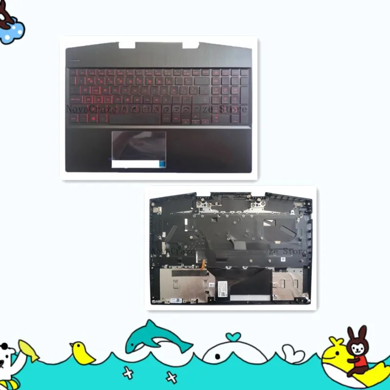 

New For Omen 15-DH Palmrest Upper Case with Red Backlit Keyboard 15.6"