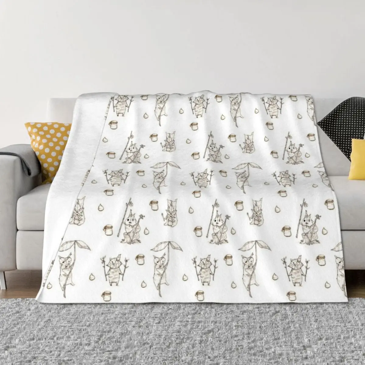 

Korok Party sepia Throw Blanket Decorative Sofas Thermal Single Decoratives Blankets