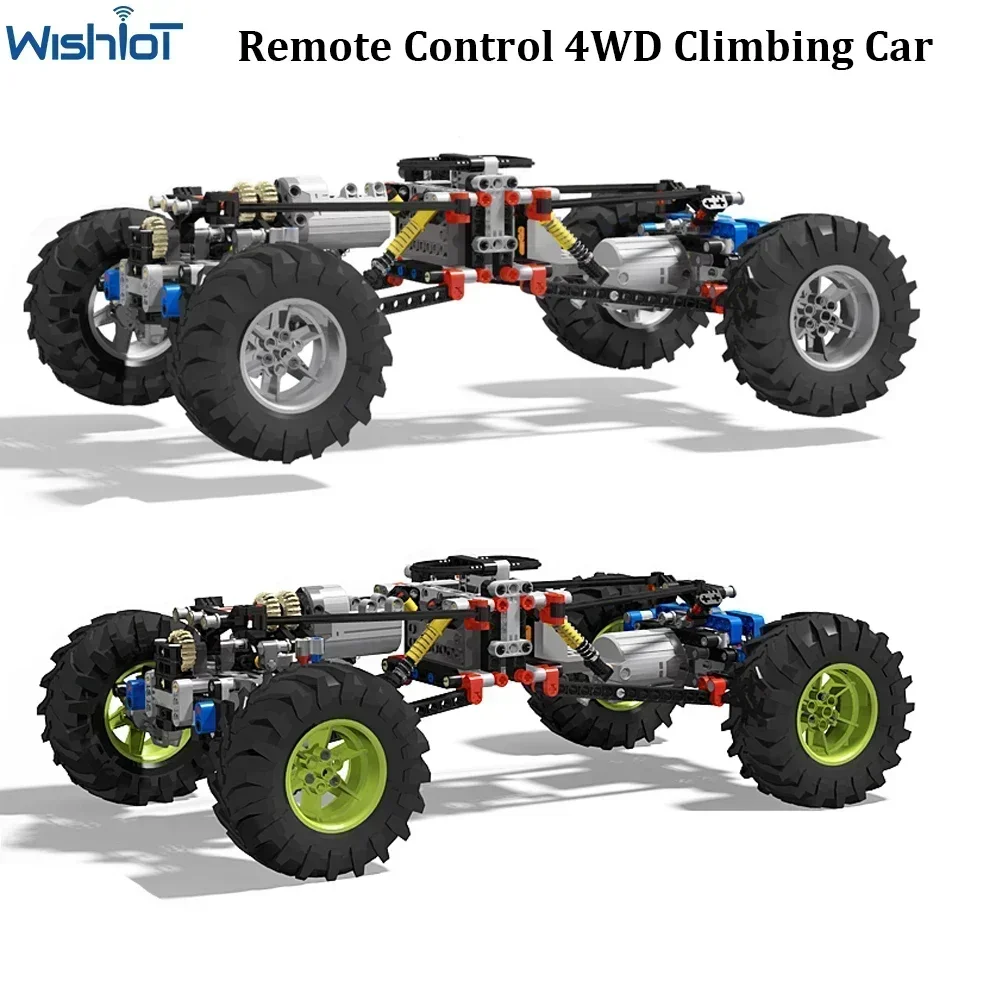 4WD RC Auto Chassis Motor Drive Klettern Fahrzeug Blöcke 8882 8878 Power Funktion Mit Suspension Schocks Fernbedienung Ziegel Spielzeug
