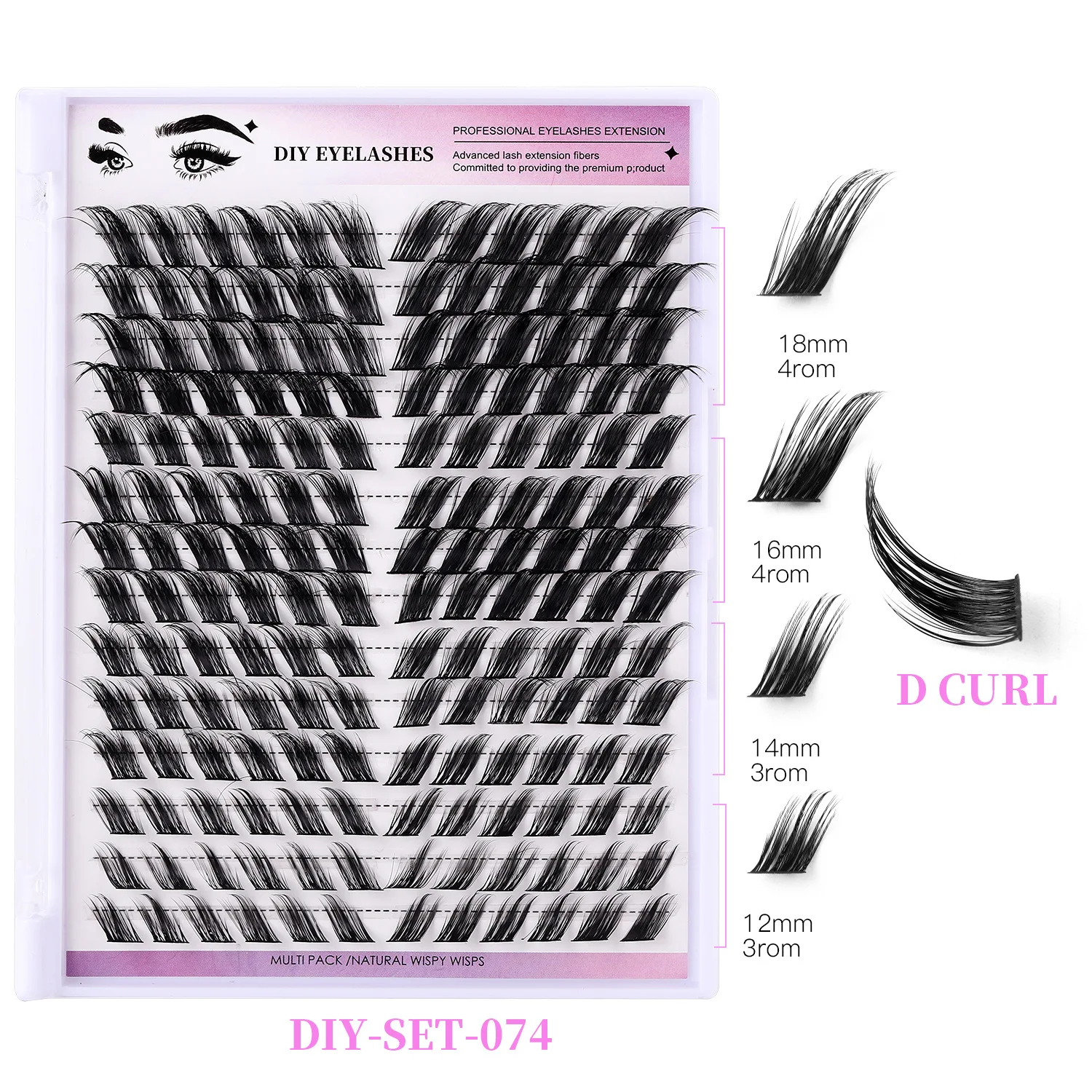 

Explosions DIY Single Cluster False Eyelashes Glue Tweezers Set Oblique Flying 168 Cluster Eyelashes Wholesale