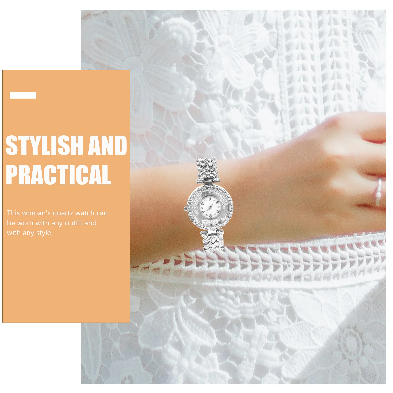 

Rhinestone Encrusted Lady Watch Premium Alloy Strap Smooth Finish Elegant Women Wristwatch Accurate Quartz Movement Daily Use