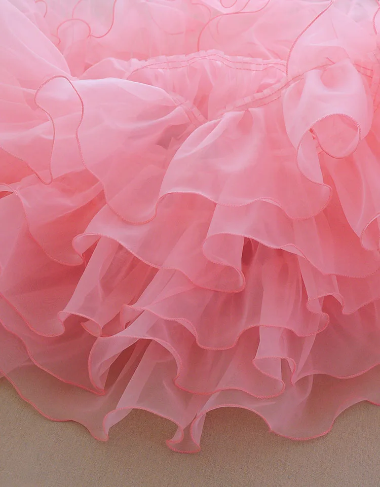 New Style Hard Shapely Organza Ruffled Lace Fabric Skirt Dress Bouquet  Applique X466