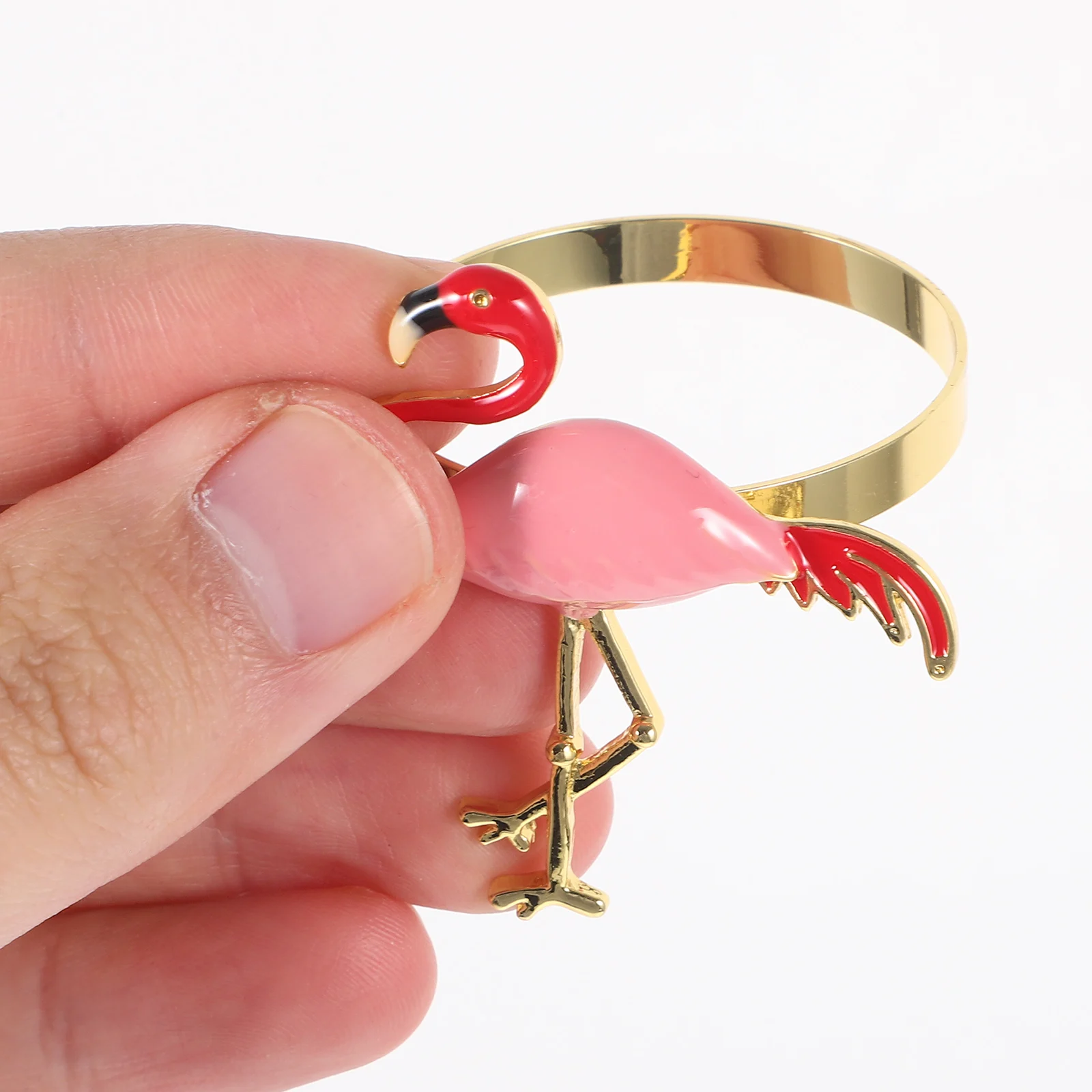 

6pcs Flamingo Shaped Napkin Rings Beach Party Hawaiian Decor Napkin Buckle Luau Wedding Banquet Kitchen Bar Supplies Easy Clean