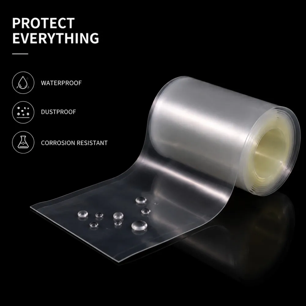 18650 Transparent PVC Heat Shrink Tube 30-100mm Width Lithium Battery Shrinkable Film Sleeve Insulation  Battery Pack Sleeve