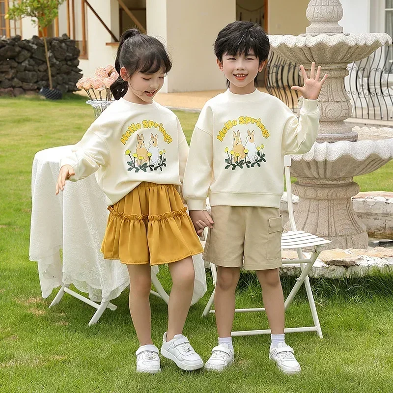 Family Matching Clothes Sets for Couple Mother and Daughter Tops Skirts 2PCS Outfits Father and Son Sweatshirts Girl Shorts Suit