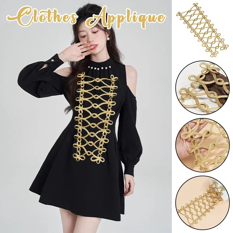 

Unisex Clothing Applique Sew on Patches Handmade Uniform Decoration Knot Button Performance Costume Vintage Clothes Patch