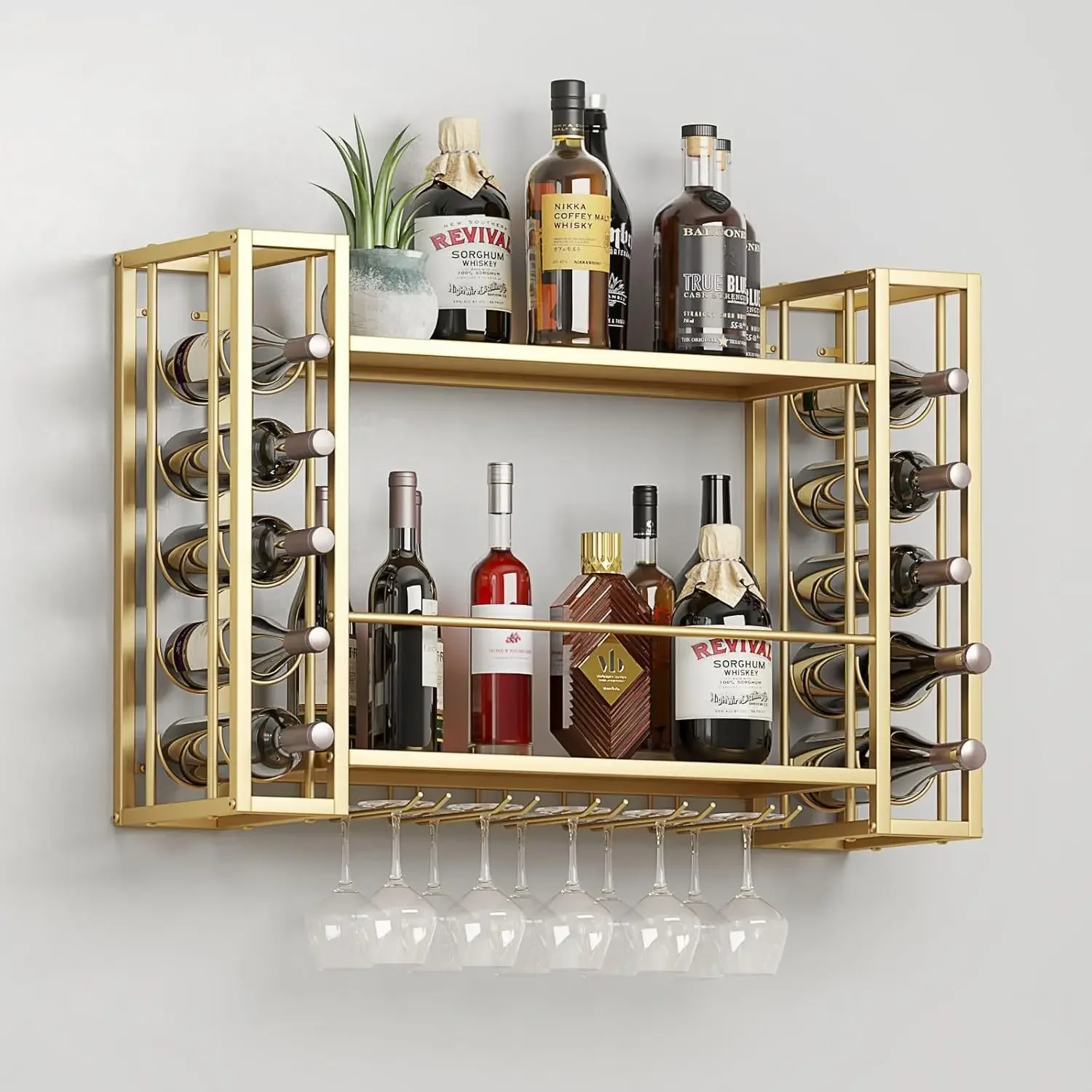 Disassembly and assembly of wine racks, wall racks, double-layer multi-functional storage racks