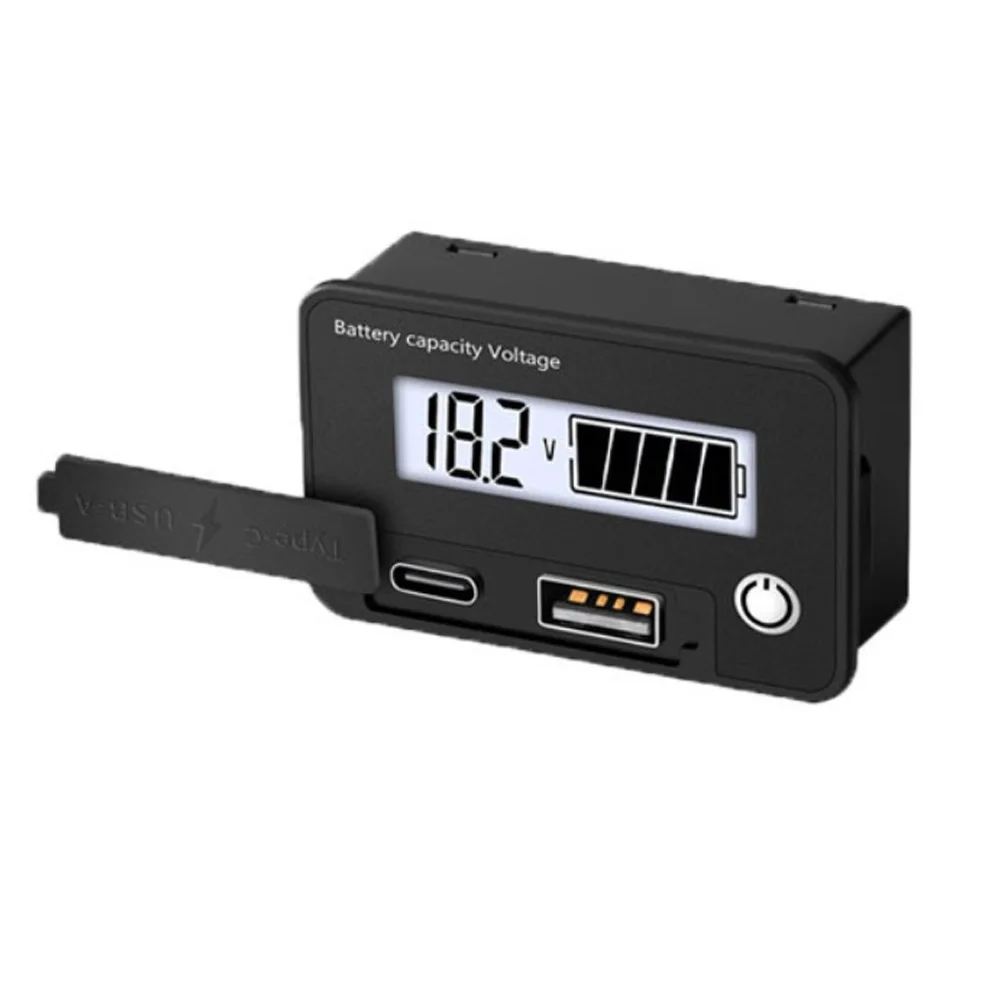 8-30V Battery Capacity Indicator LCD Digital Electricity Meter Lead-acid Lithium LiFePO4s Car Motorcycle Voltmeter Voltage Gauge