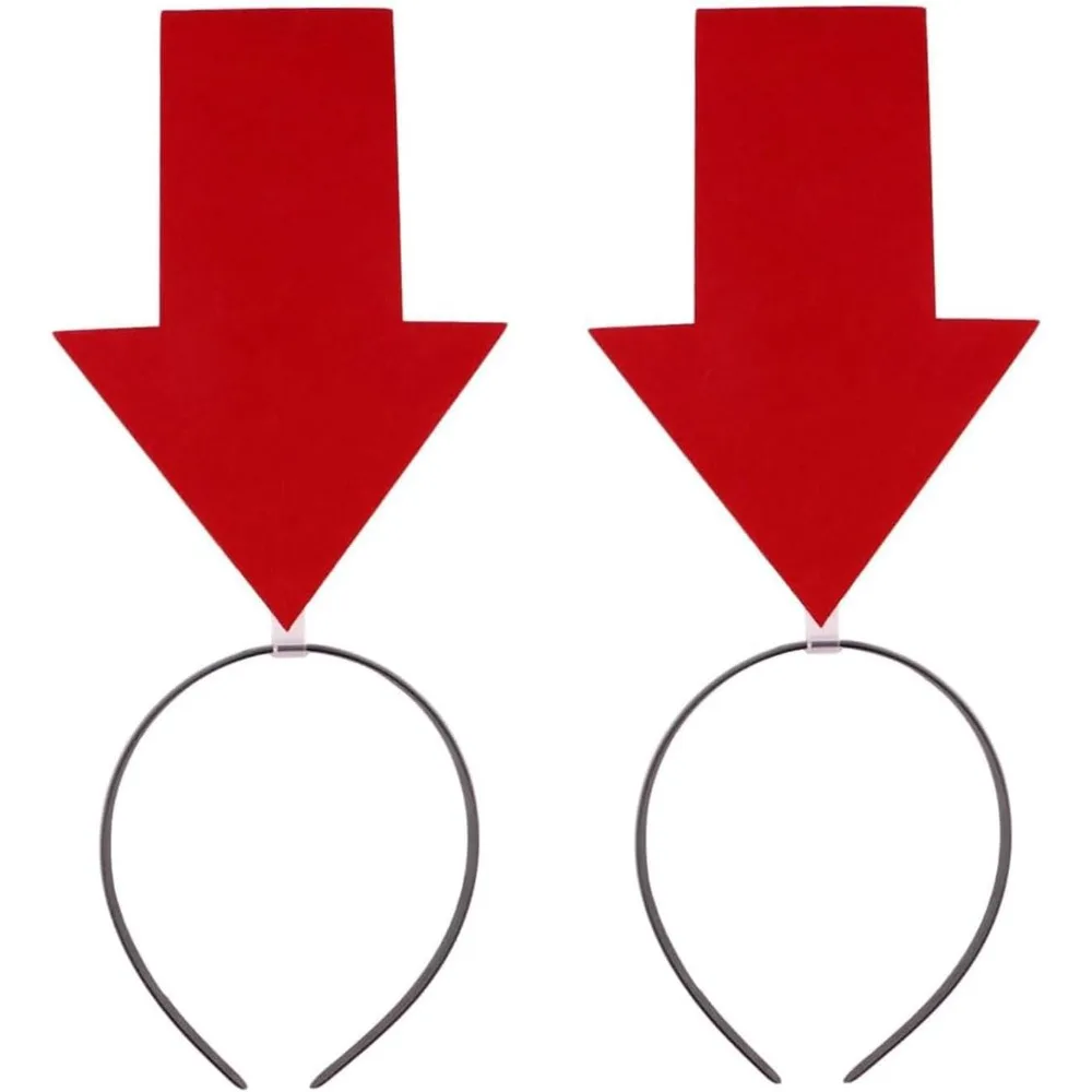 2Pcs Red Arrow Headband Funny Hair Hoop Head Boppers Halloween Party Favors Cosplay Photo Booth Props Hair Accessories Women