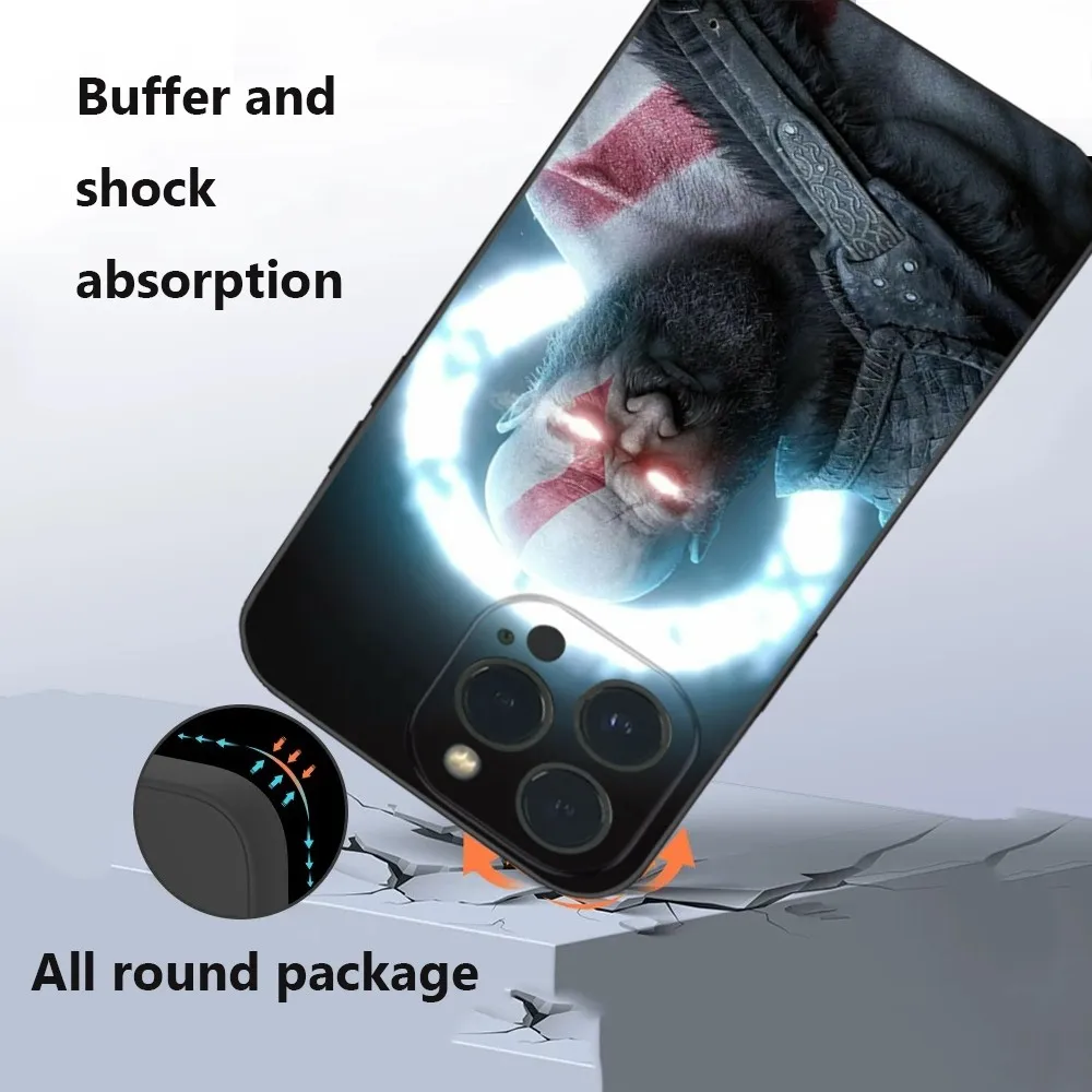 G-God of War-R Phone Case  For iPhone16 15 14 13 12 Mini 11 Pro XS Max X XR SE5 6 7 8 Plus Soft Silicone Cover