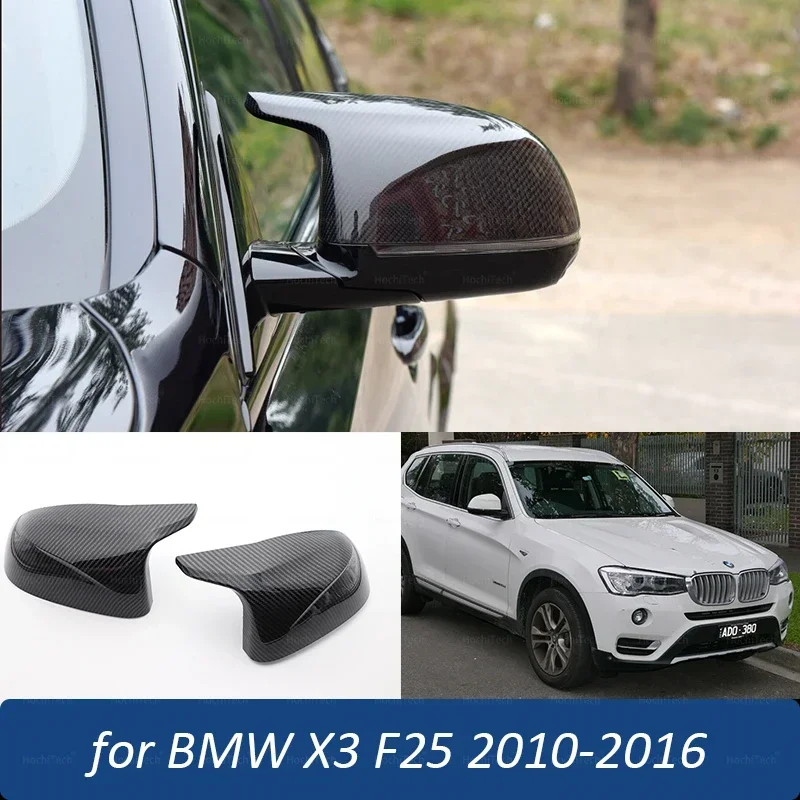 

2.0i 2.5i 2.5si 3.0 Mirror Cover Caps Black Carbon Fiber Look Excellent Facelifted Side Wing Modified for BMW X3 F25 2010-2016