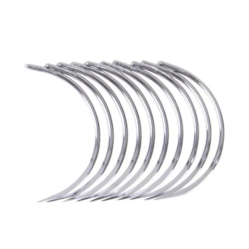 6/10 Stück chirurgisches Nahtwerkzeug, langlebiges Metall, 1/2-Ecknadel, Doppel-Augenlid, wissenschaftliches DIY-Zubehör – Detail 7
