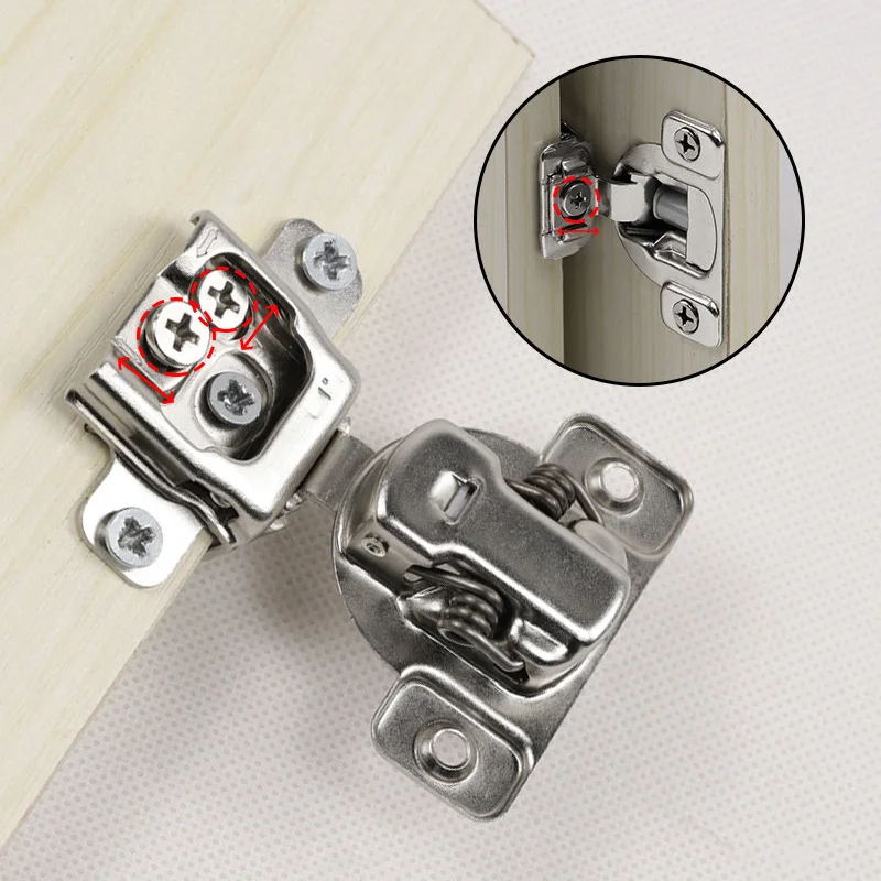 1-10Pcs 35mm Cup Hydraulic Damping Hinges Adjustable Spring Hinges for Closet Interior Flush Door
