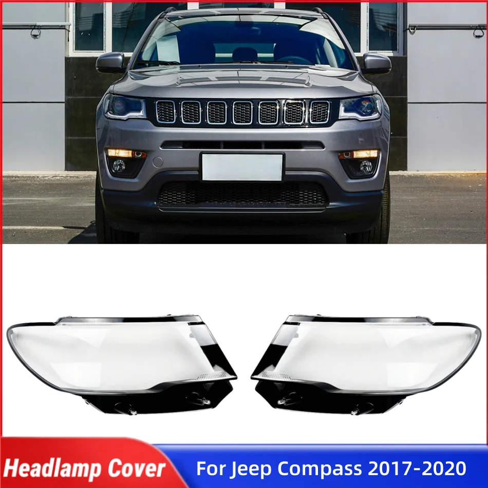For Jeep Compass 2017 2018 2019 2020 Car Accsesories Lampcover Caps Headlight Lens Car Front Headlight Lens Cover Lights Shell