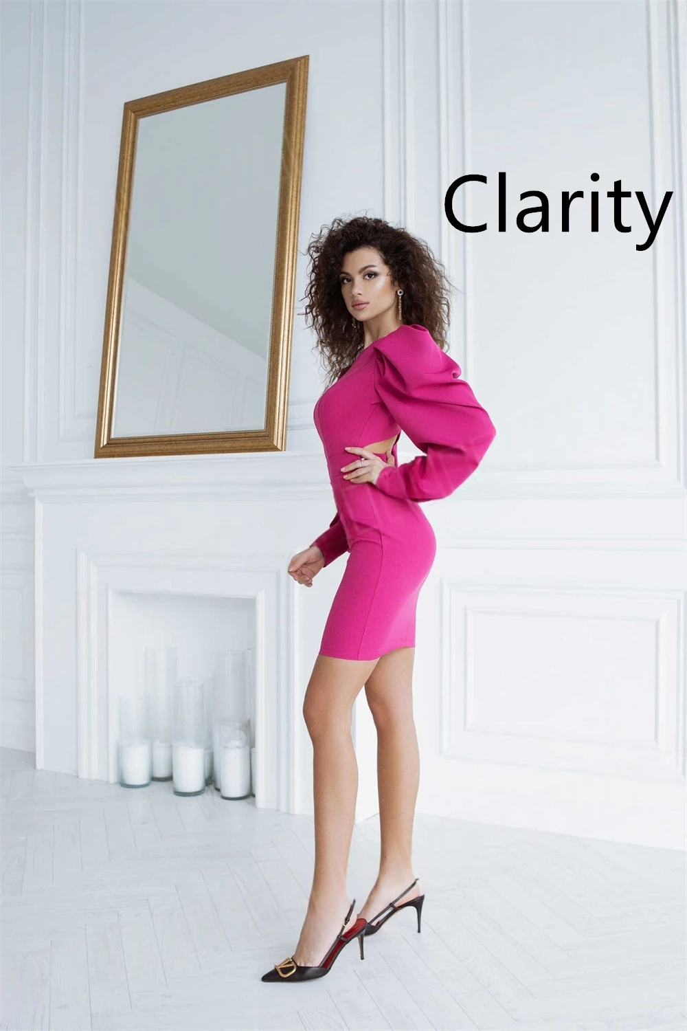 Vestidos de noche de Jersey sexys personalizados, vestido de fiesta de manga larga con cuello redondo y temperamento, vestidos para ocasiones a medida de alta calidad