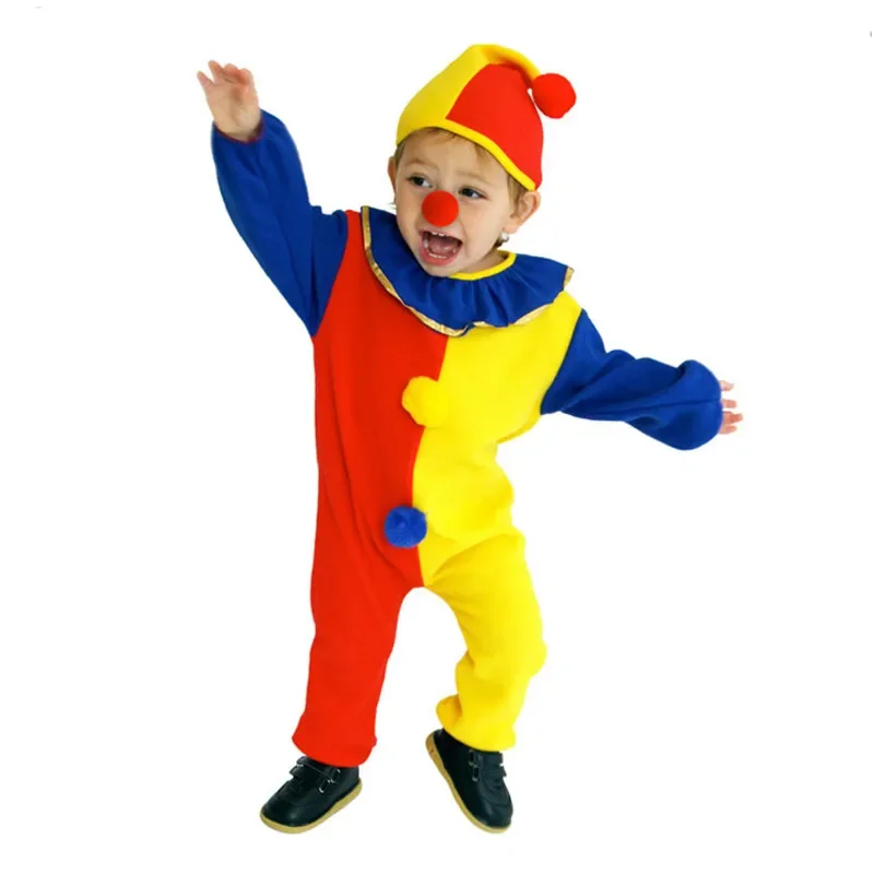 Bazzery carnival clown cosplay fantasias para crianças, vestido de circo Halloween para crianças, vestido de aniversário para meninos e meninas