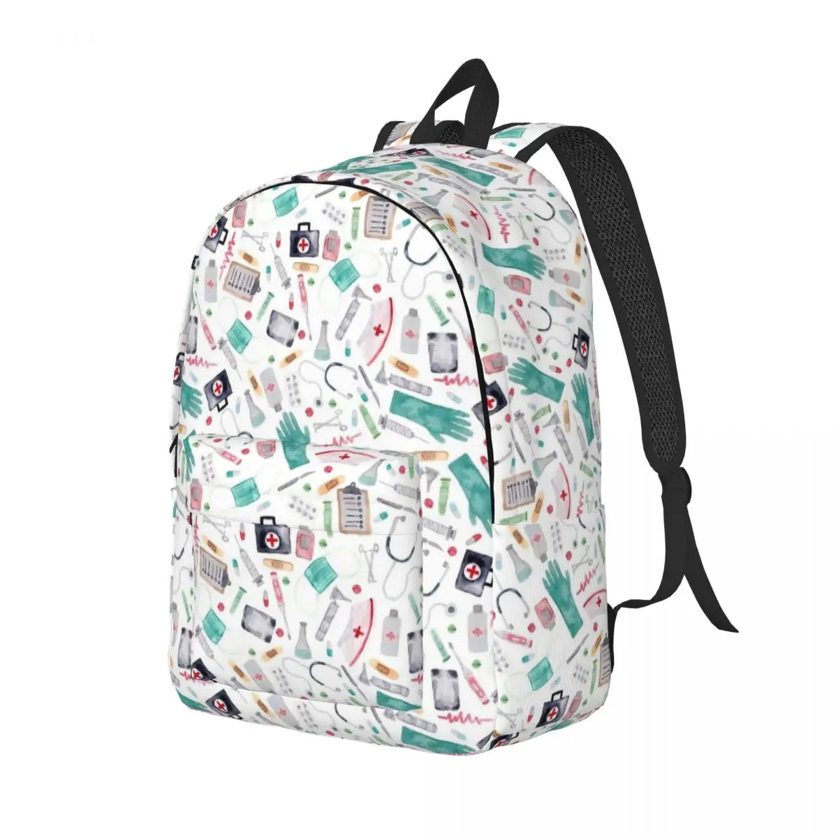 Medical Pattern Doctor Nurse Medical Watercolor for Teens Student School Bookbag Daypack Elementary High College Lightweight