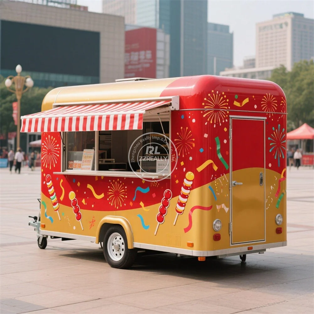 

Concession Street Mobile Hot Dog Cart Fast Food Trailer Fully Equipped Pizza Snack Truck Custom Mobile Food Truck For Sale