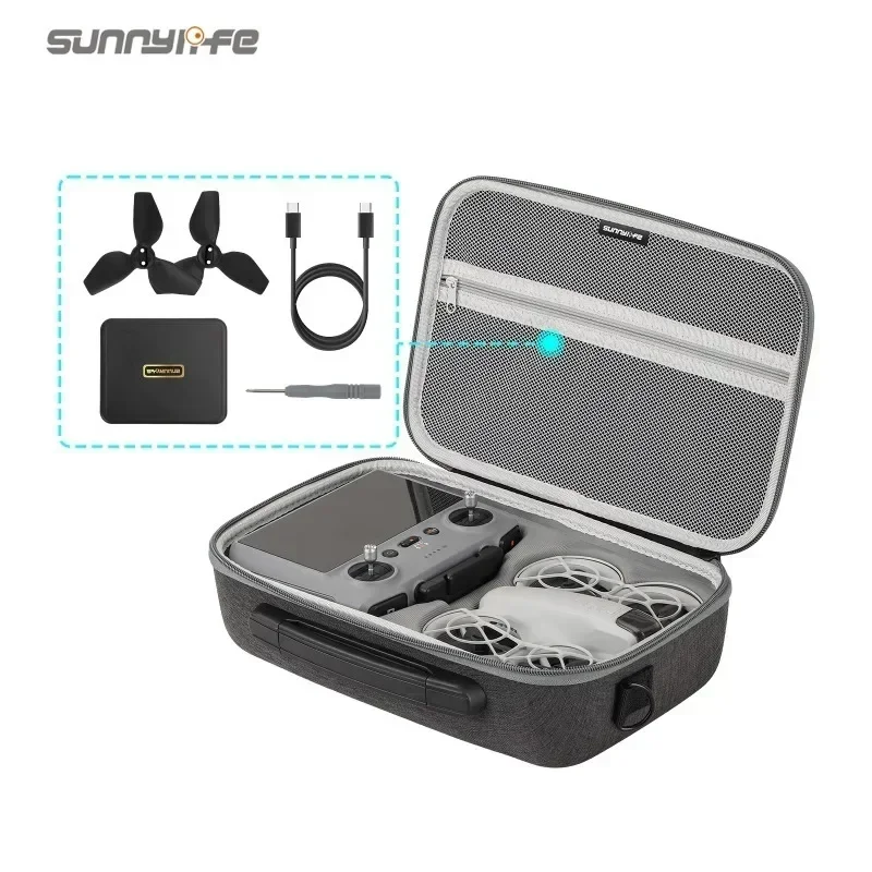 Portable Carrying Case For DJI Neo RC 2 Controller Storage Bag Hold 4 Batteries Protective For DJI Neo Drone Accessories