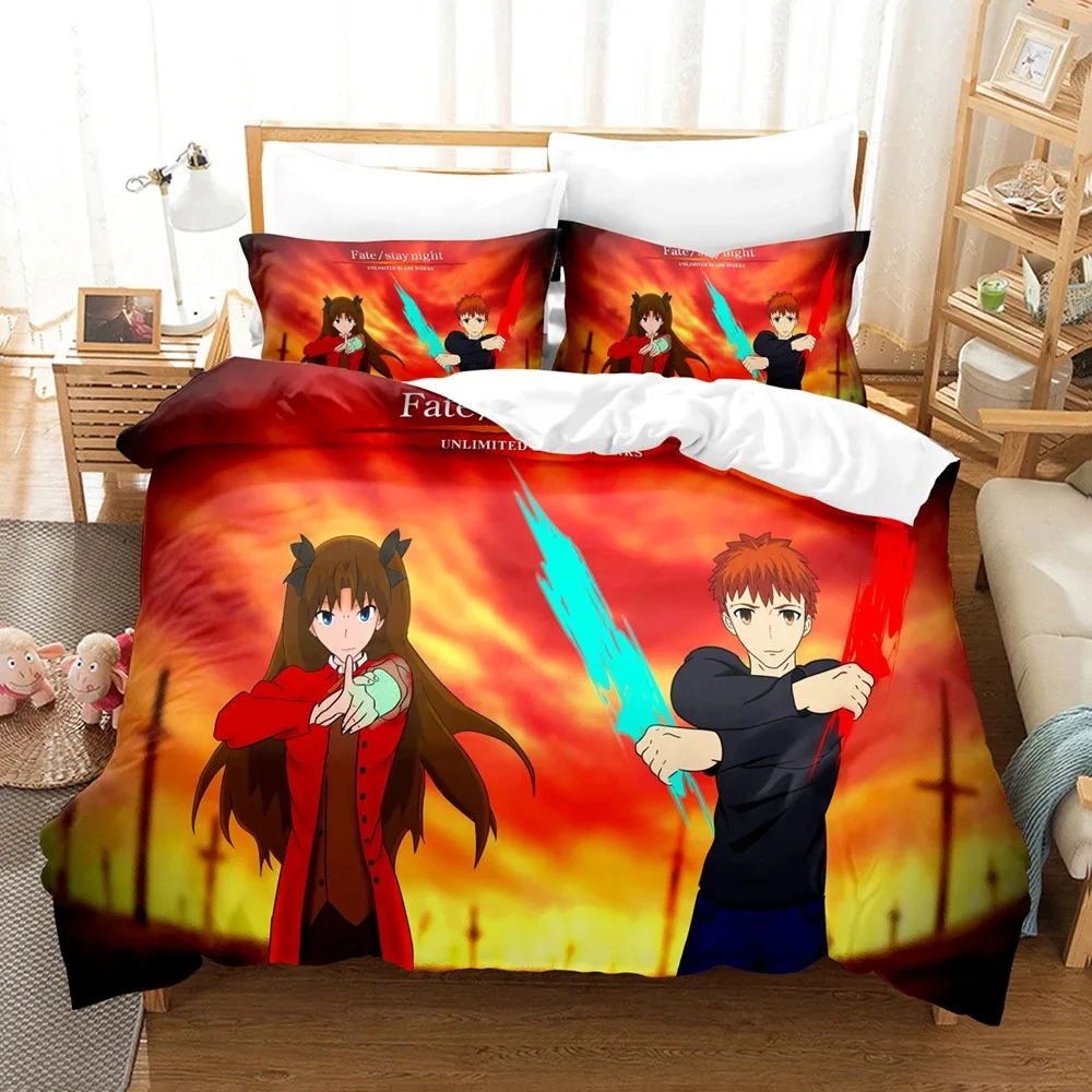 

New Fatestay night Unlimited Blade Works Bedding Sets Duvet Cover Set With Pillowcase Twin Full Queen King Bedclothes Bed Linen