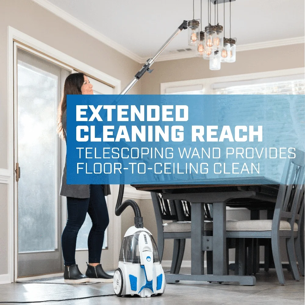 Многоповерхностный пылесос без мешка с фильтром HEPA, щетка для домашних животных, телескопическая палочка, щелевой инструмент, щетка для пыли 360° °   Шланг вертлюг