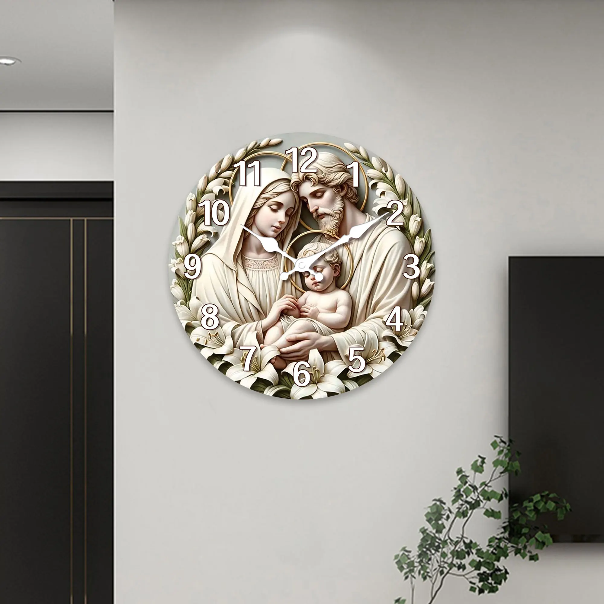 1pc wooden Christ Wall clock, 