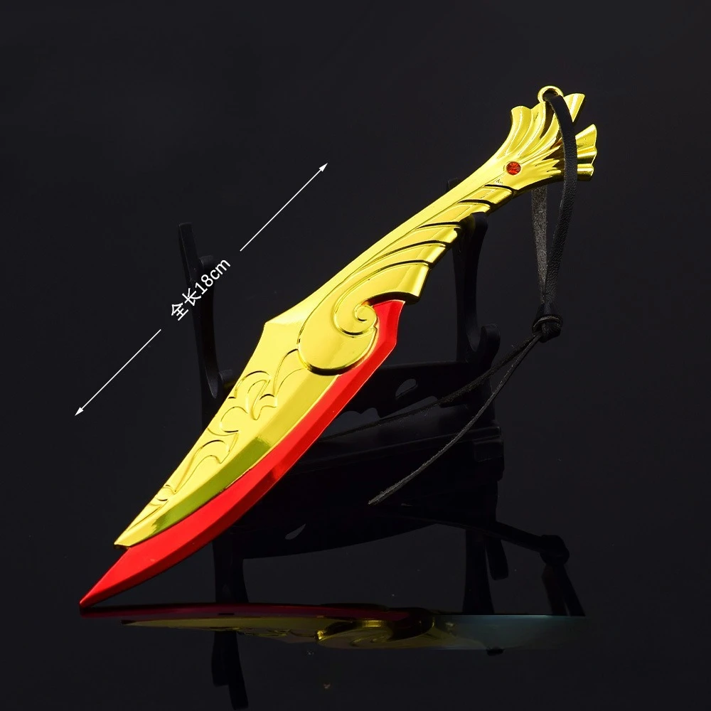 18cm7.1in Valorant Ignite พัดลมระยะประชิดอาวุธโลหะ Katana รุ่นความปลอดภัย Karambit อุปกรณ์ต่อพ่วงเกม COMBAT มีดของเล่นสะสมของขวัญ