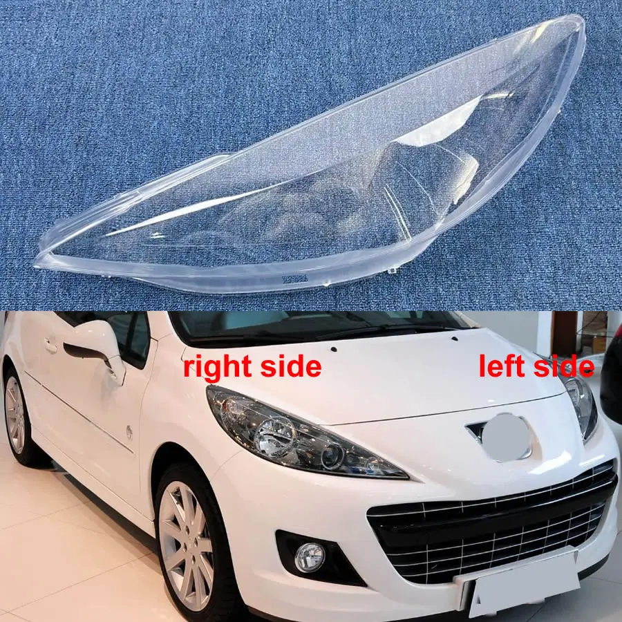 

For Peugeot 207 CC Two-door Coupe 2008-2013 Headlight Housing Shell Lamp Shade Lens Transparent Headlamp Cover Plexiglass