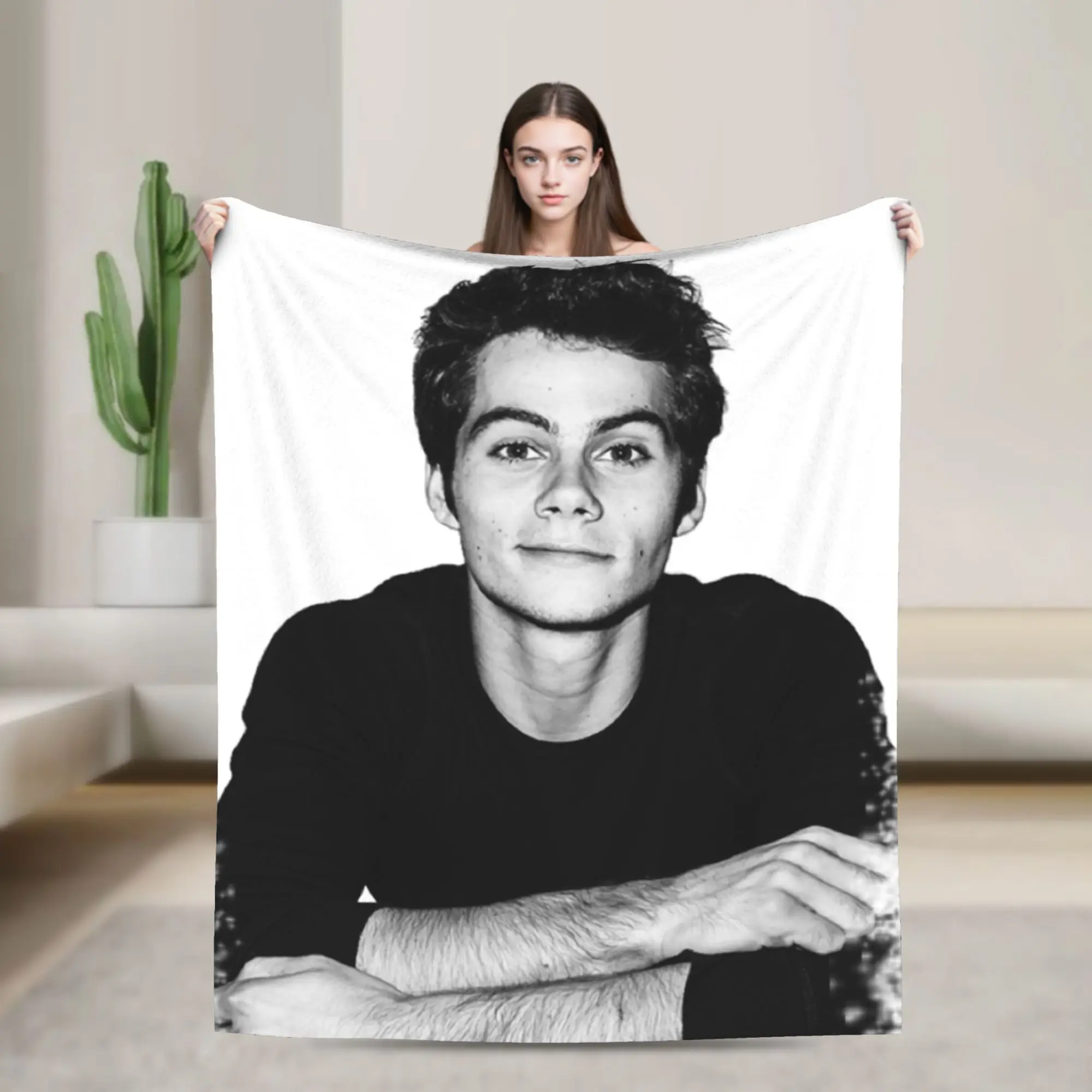 Dylan O'Brien Blankets Velvet Summer Air Conditioning Vintage Actor Multi-function Soft Throw Blankets for Sofa Car Rug Piece