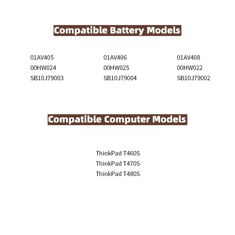 100% جديد 0HW022 بطارية الكمبيوتر المحمول 11.25 فولت 2090 مللي أمبير لينوفو ثينك باد T470s T460s 01AV407 00HW023 بطارية بديلة عالية الجودة