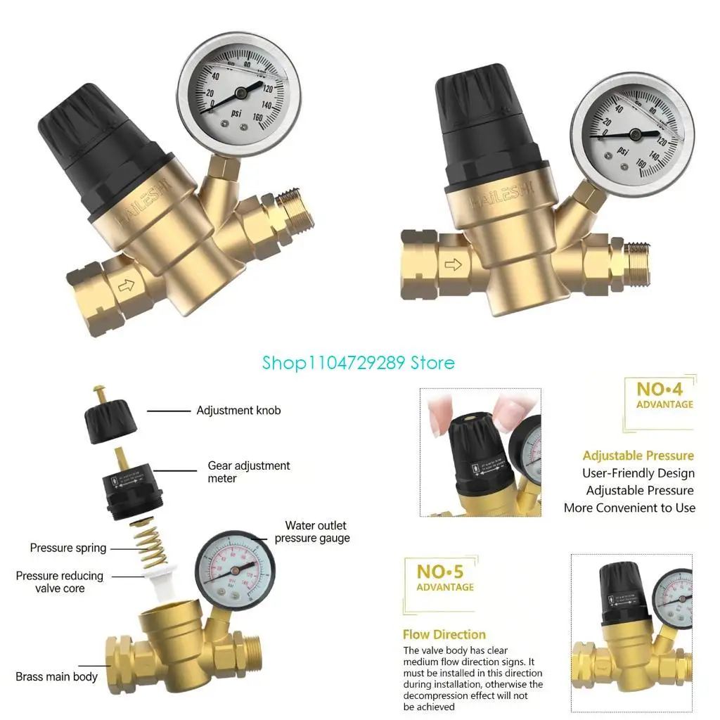 

D8KE Regulator Valves with Gauges Brass Construction For Enhanced Durability Safety
