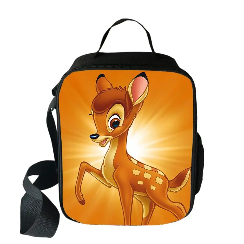 Disney Bambi Lunch Bags Student Food Portable Insulated Lunch Box Boys Girls Cartoon Cute Children School Lunch Bags Gift