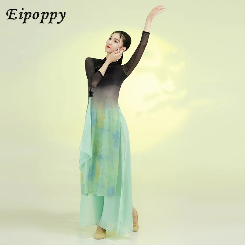 Ancient style cheongsam with gradually changing elastic body and graceful gauze clothing